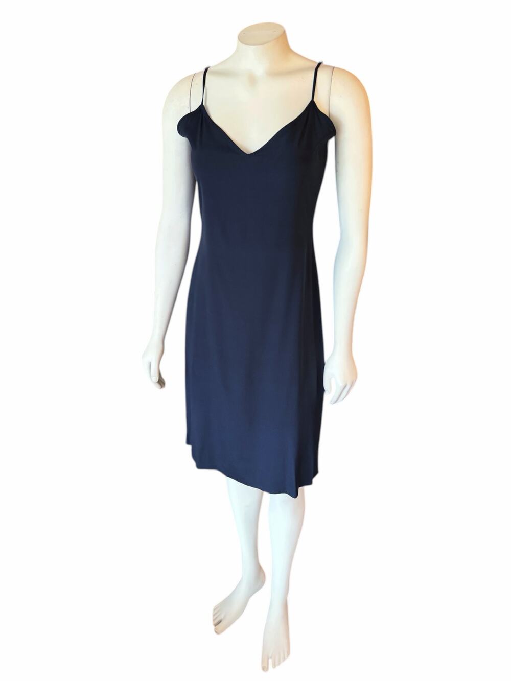 Diane von Furstenberg Black Slip Midi Dress Minimal size 6